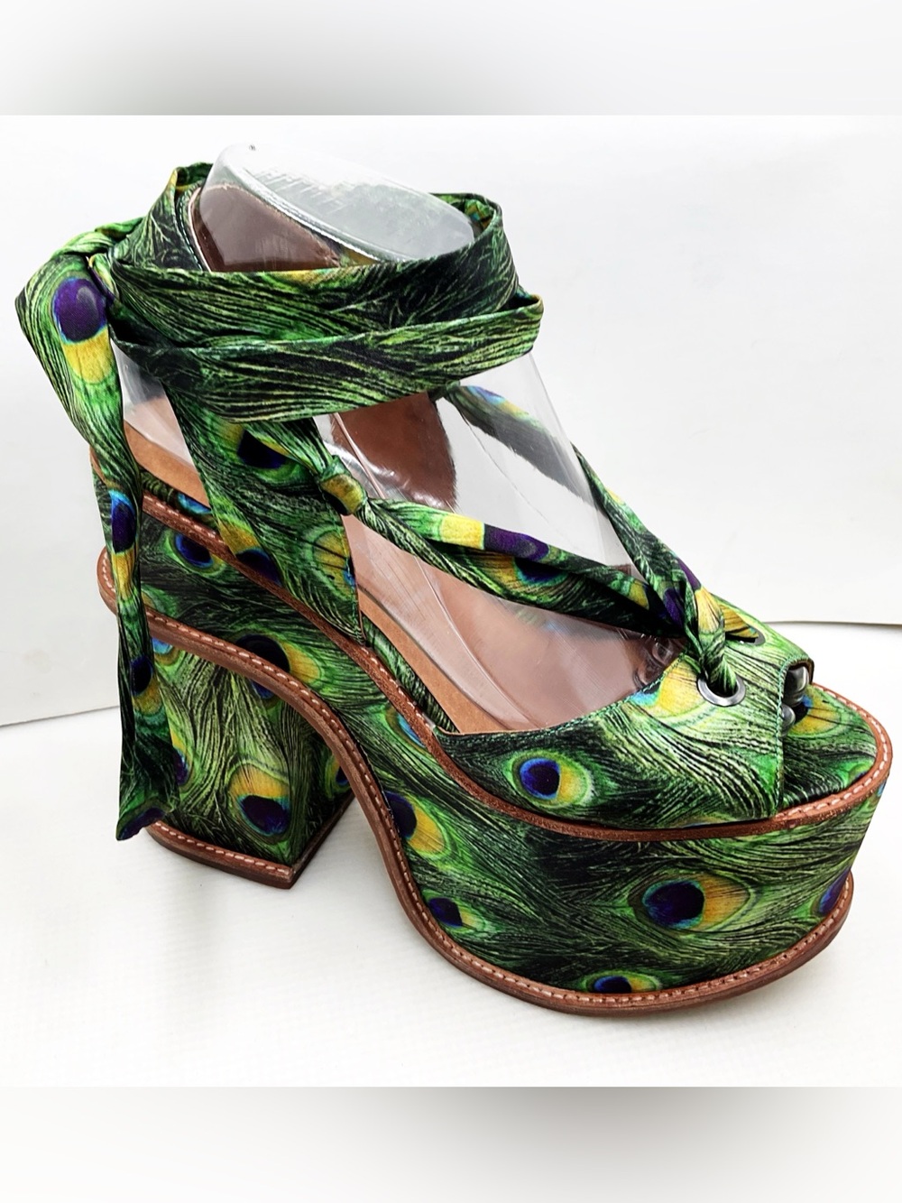 {Jeffrey Campbell} Landers Peacock Strappy Platform Heels - Picture 10 of 16